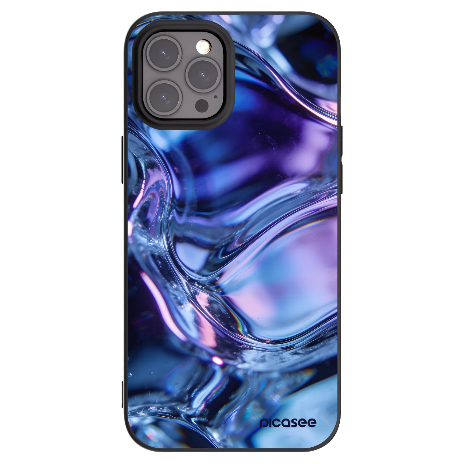 Picasee husă neagră din silicon pentru Apple iPhone 12 Pro Max - Iris liquid