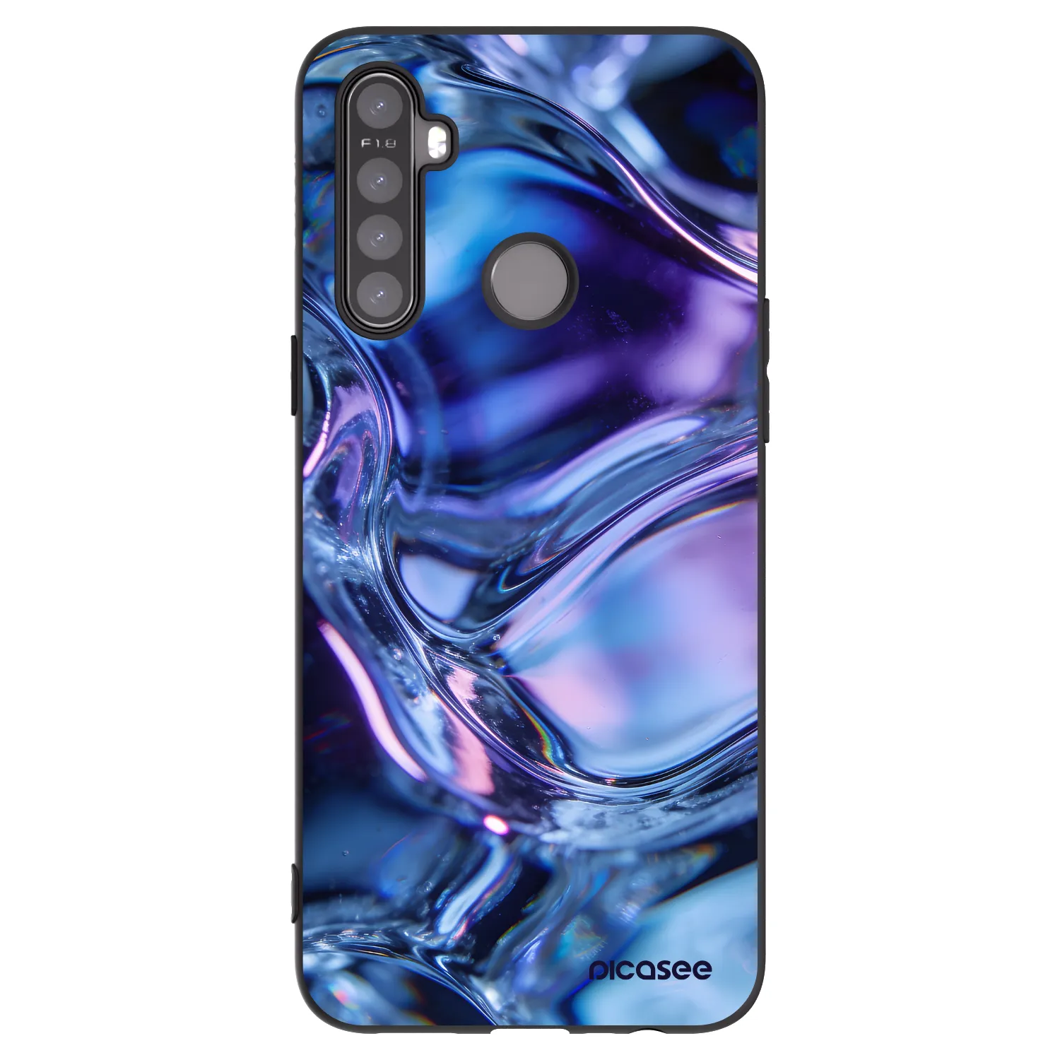 Picasee husă neagră din silicon pentru Realme 6i - Iris liquid