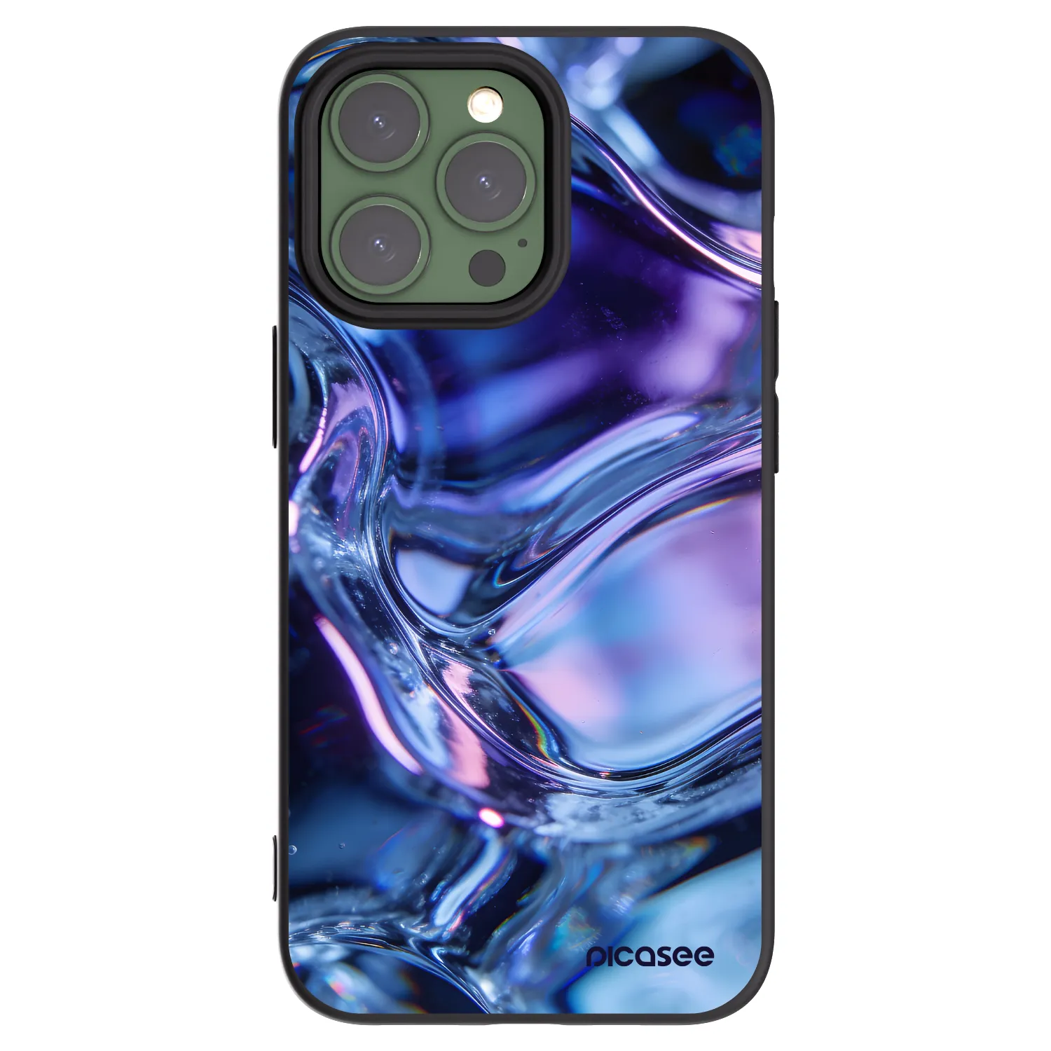 Picasee husă neagră din silicon pentru Apple iPhone 13 Pro - Iris liquid