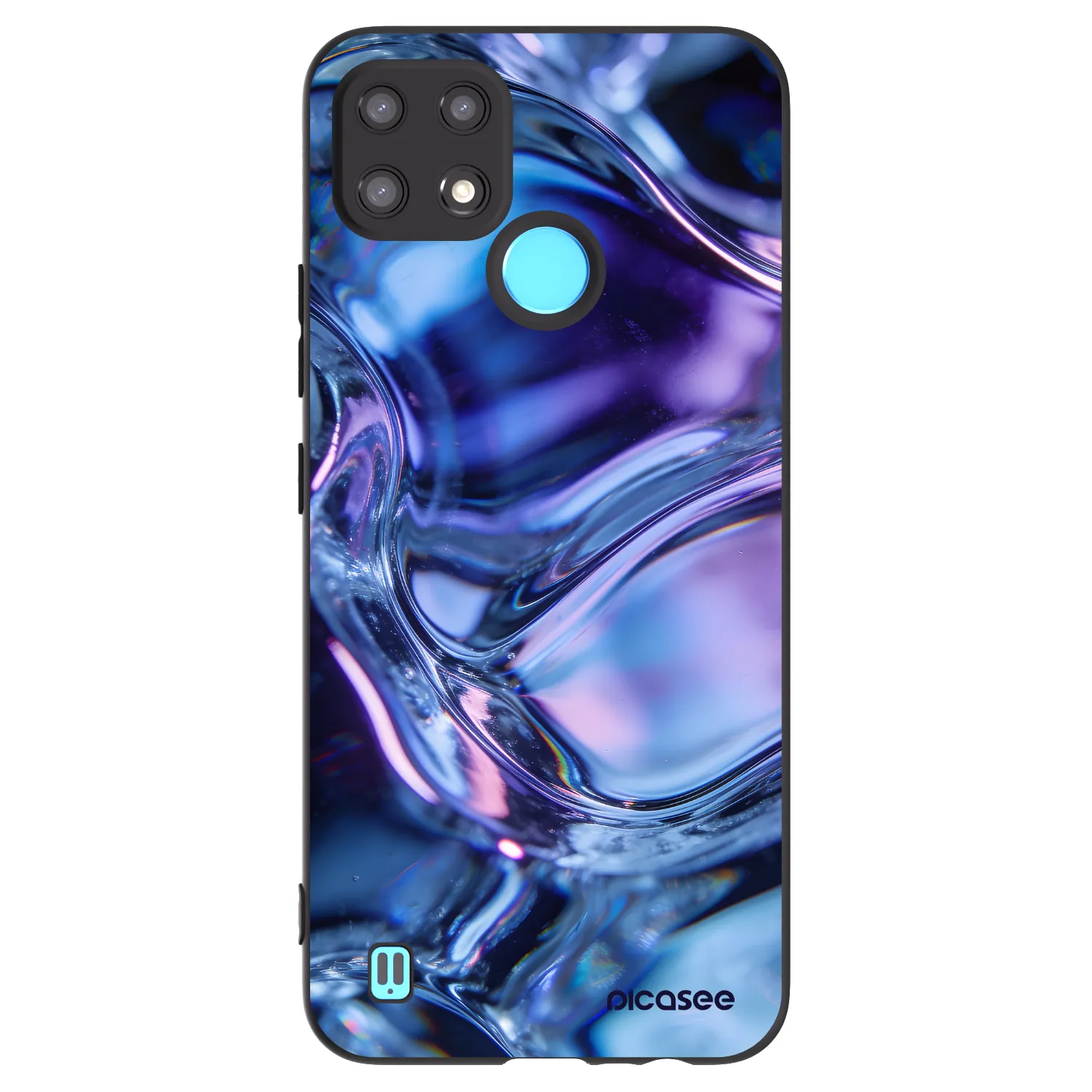 Picasee husă neagră din silicon pentru Realme C21 - Iris liquid