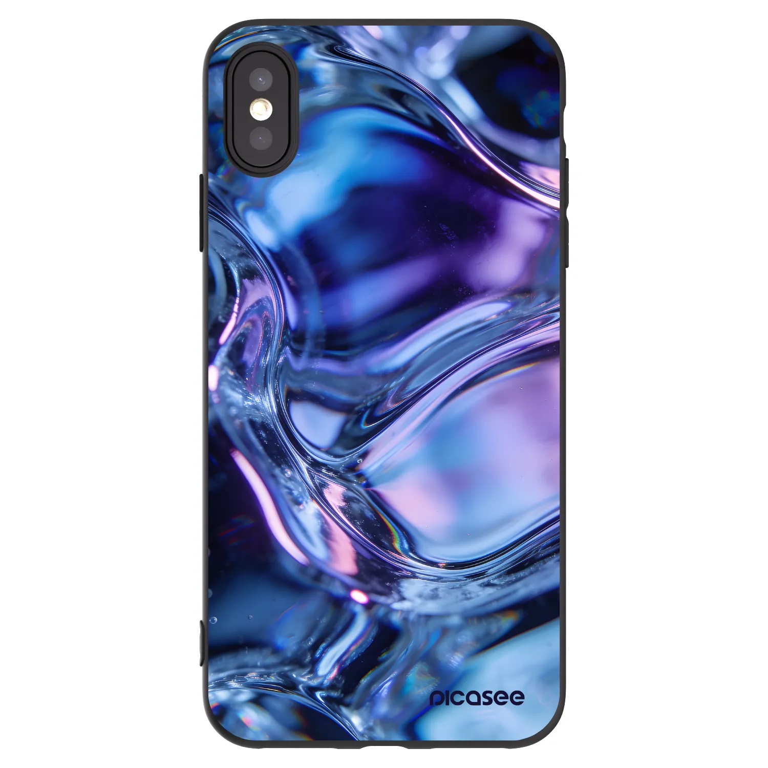 Picasee husă neagră din silicon pentru Apple iPhone XS Max - Iris liquid