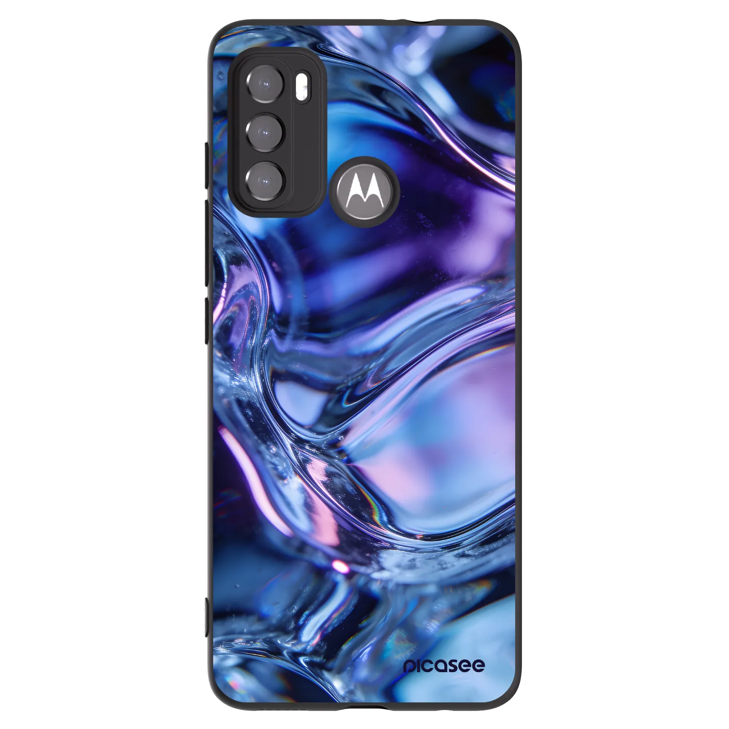 Picasee husă neagră din silicon pentru Motorola Moto G60 - Iris liquid