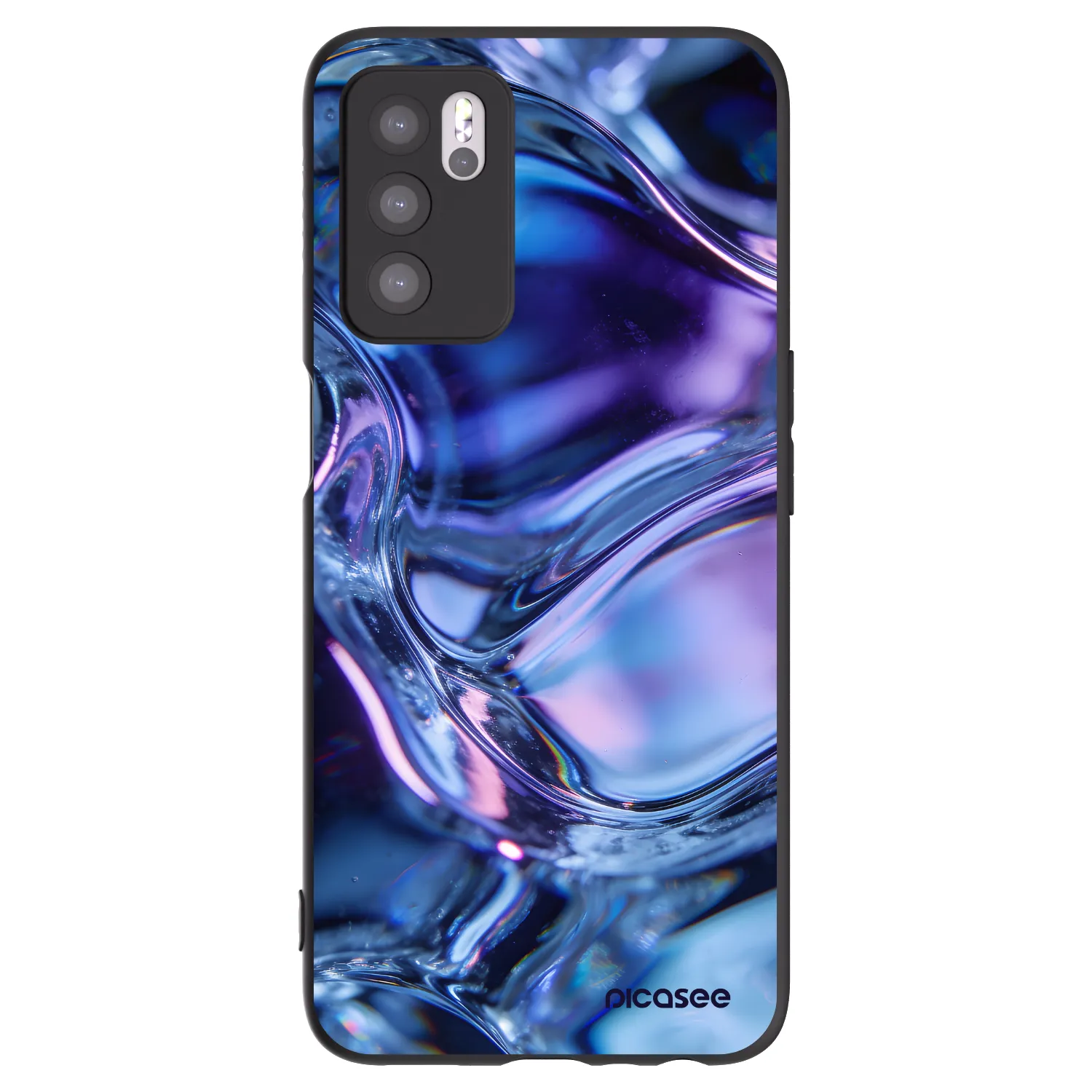 Picasee husă neagră din silicon pentru OPPO A16s - Iris liquid