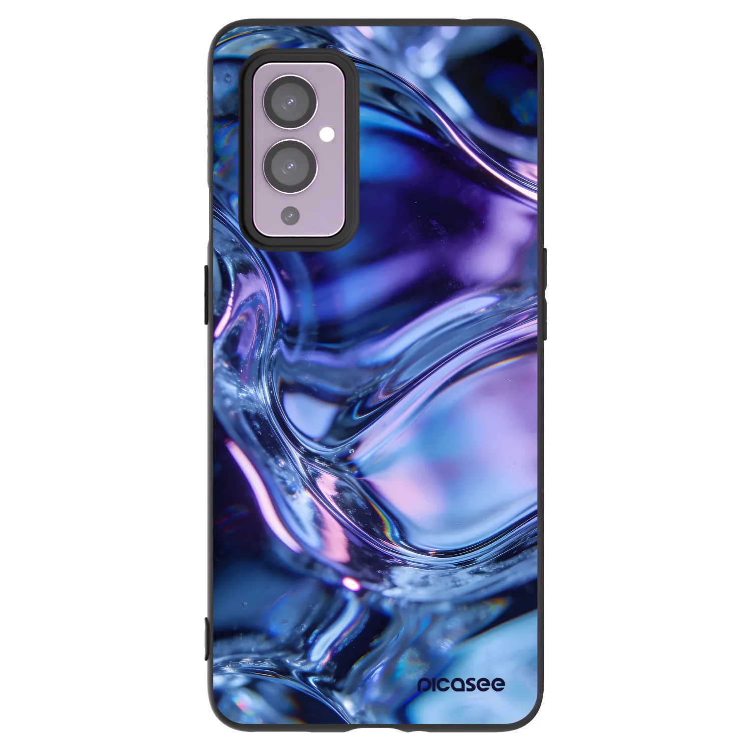 Picasee husă neagră din silicon pentru OnePlus 9 - Iris liquid