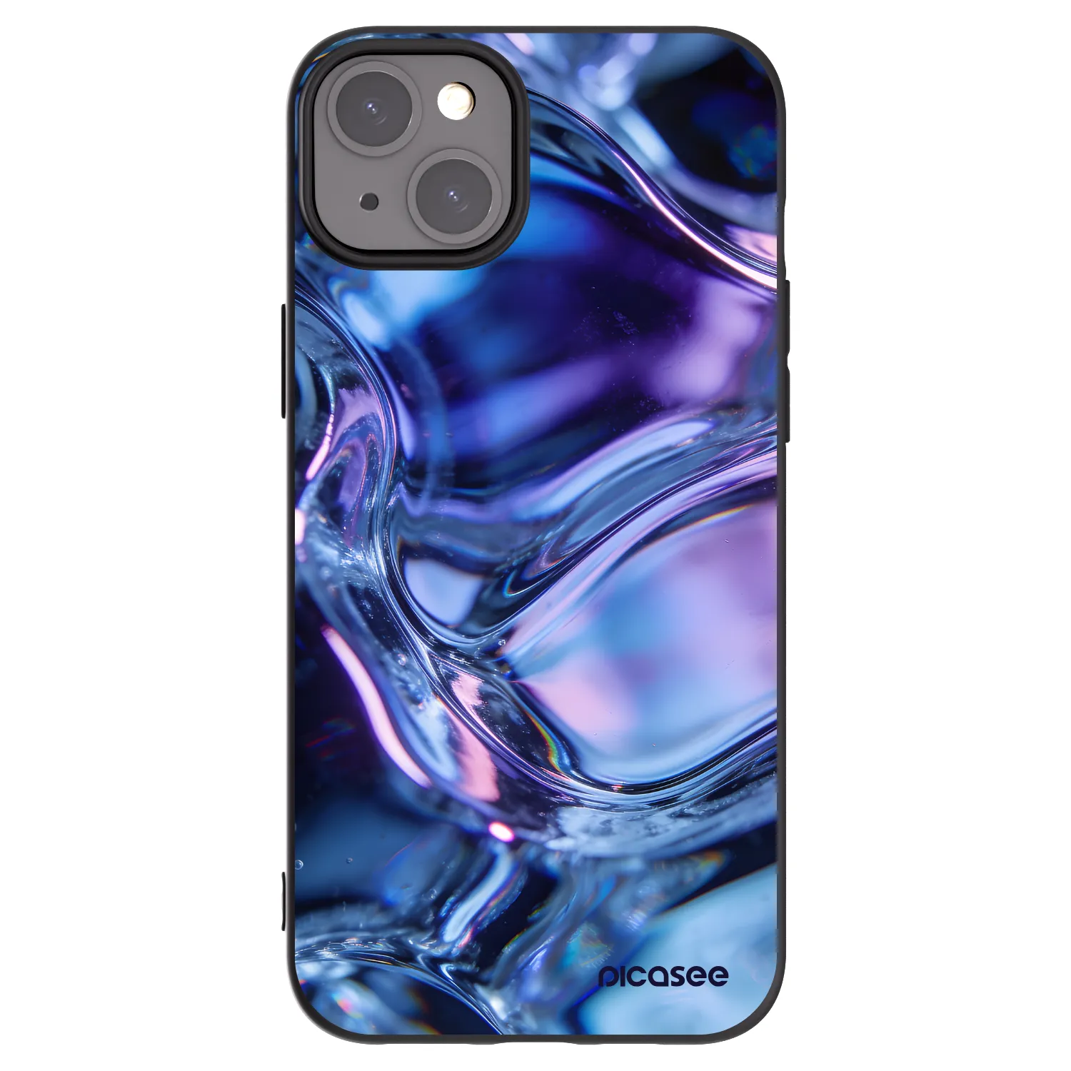 Picasee husă neagră din silicon pentru Apple iPhone 15 Plus - Iris liquid