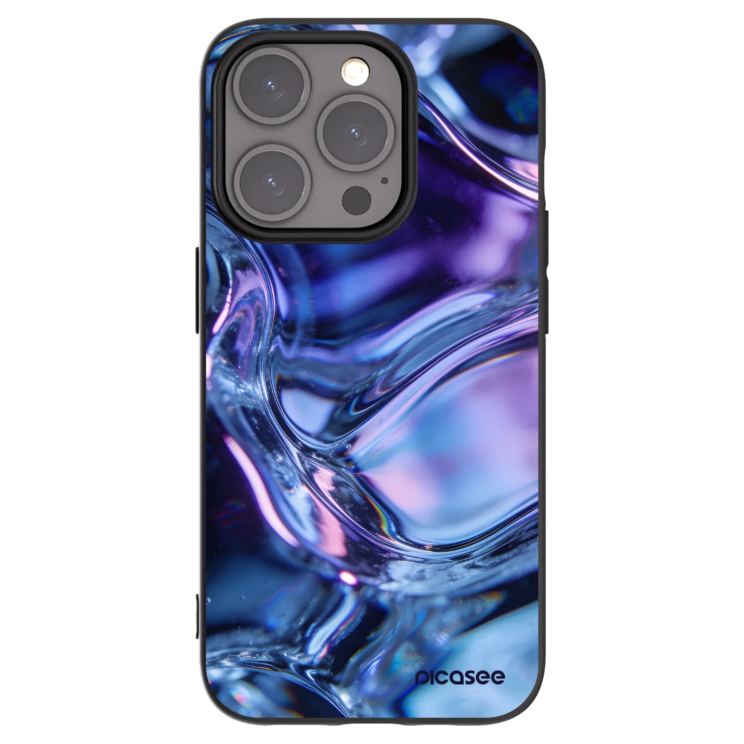 Picasee husă neagră din silicon pentru Apple iPhone 15 Pro - Iris liquid