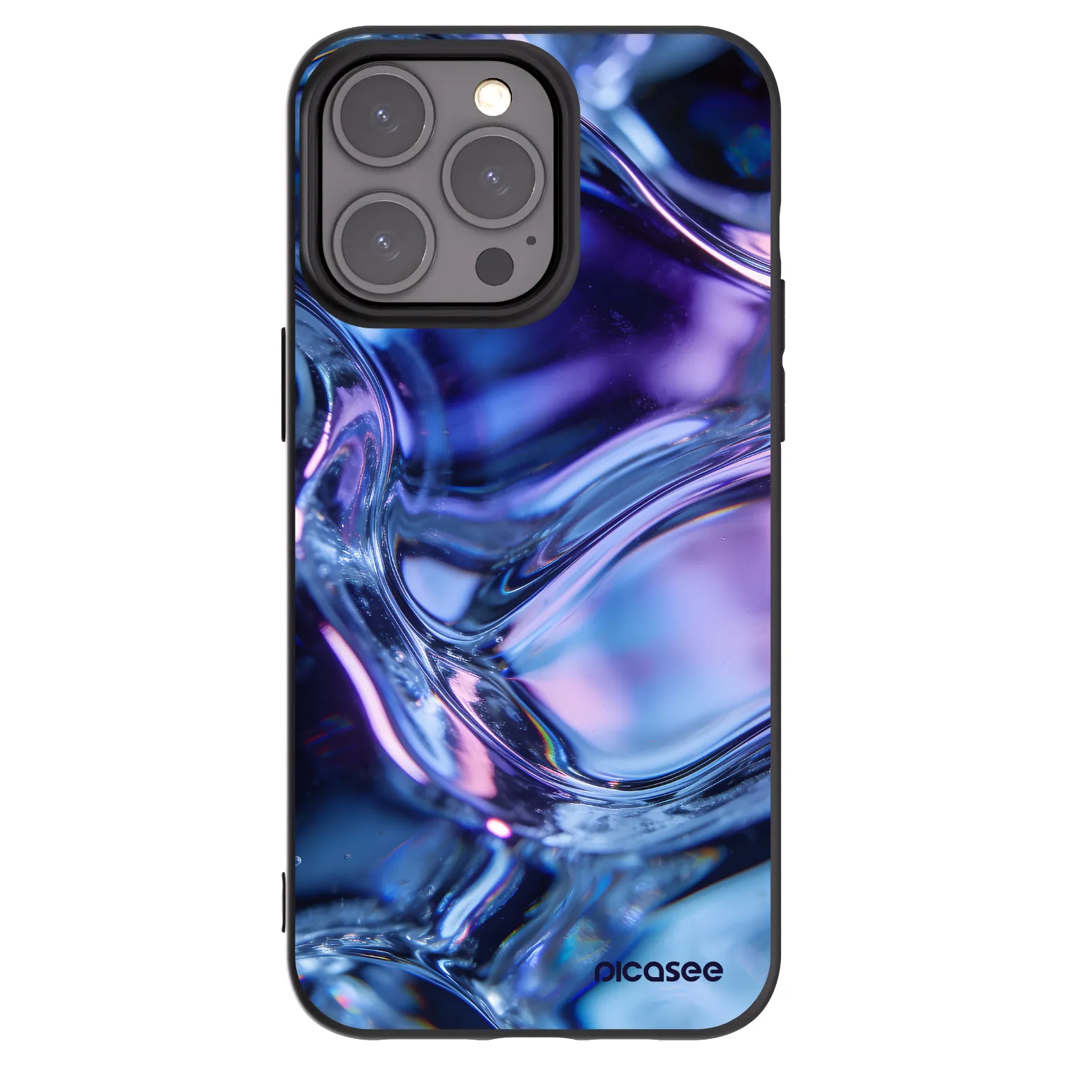 Picasee husă neagră din silicon pentru Apple iPhone 15 Pro Max - Iris liquid