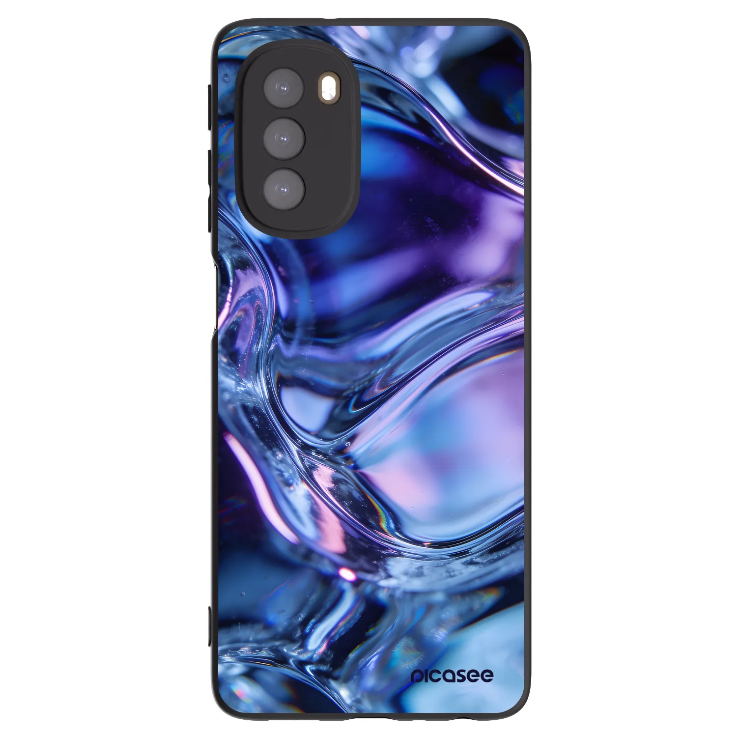 Picasee husă neagră din silicon pentru Motorola Moto G51 - Iris liquid