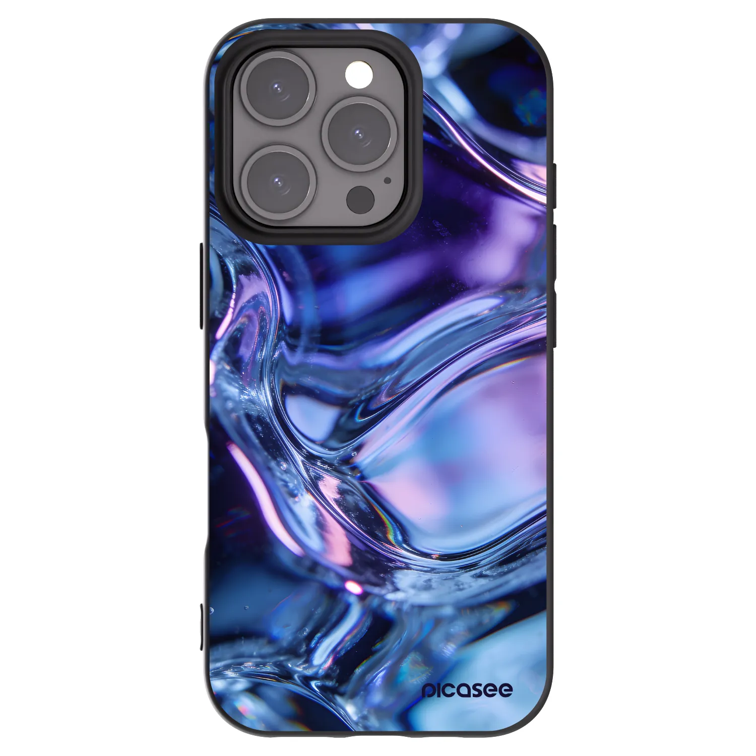 Picasee husă neagră din silicon pentru Apple iPhone 16 Pro - Iris liquid