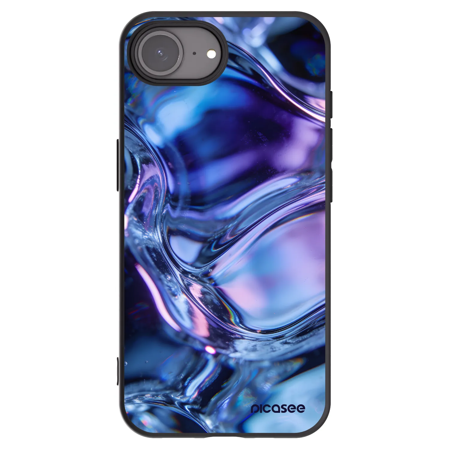 Picasee husă neagră din silicon pentru Apple iPhone 16e - Iris liquid