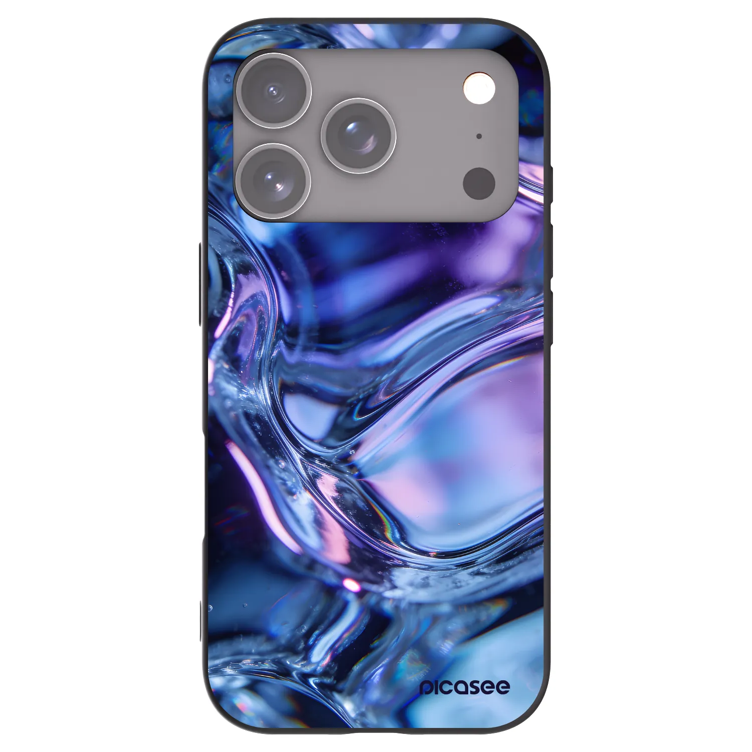 Picasee husă neagră din silicon pentru Apple iPhone 17 Pro - Iris liquid