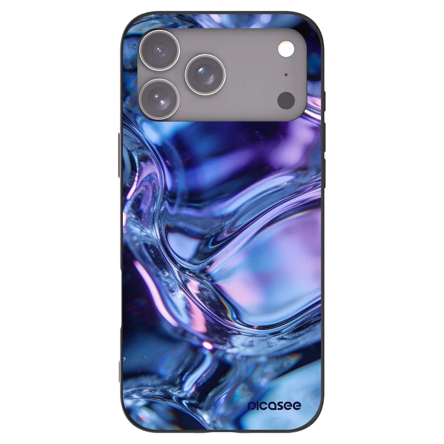 Picasee husă neagră din silicon pentru Apple iPhone 17 Pro Max - Iris liquid