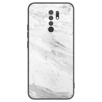 Picasee husă neagră din silicon pentru Xiaomi Redmi 9 - White marble