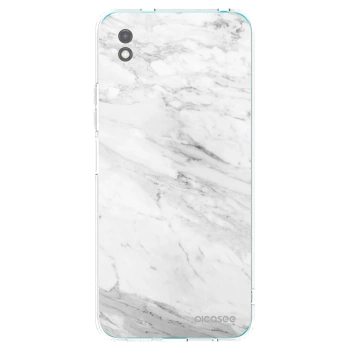 Picasee husă neagră din silicon pentru Xiaomi Redmi 9A - White marble