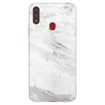 Picasee husă transparentă din silicon pentru Samsung Galaxy A20s - White marble