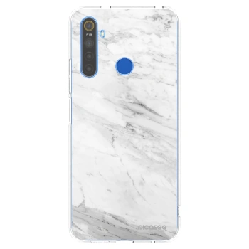 Picasee husă transparentă din silicon pentru Realme 5 - White marble