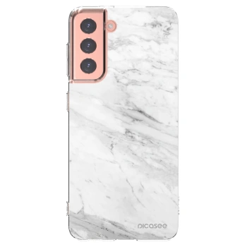 Picasee husă transparentă din silicon pentru Samsung Galaxy S21 5G G991B - White marble