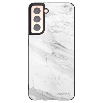 Picasee husă neagră din silicon pentru Samsung Galaxy S21 5G G991B - White marble