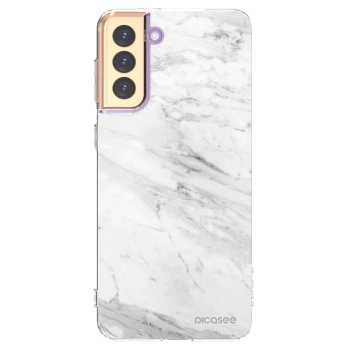 Picasee husă transparentă din silicon pentru Samsung Galaxy S21+ 5G G996F - White marble