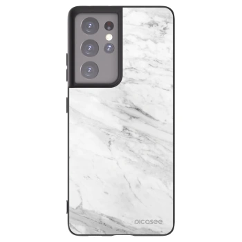 Picasee husă neagră din silicon pentru Samsung Galaxy S21 Ultra 5G G998B - White marble