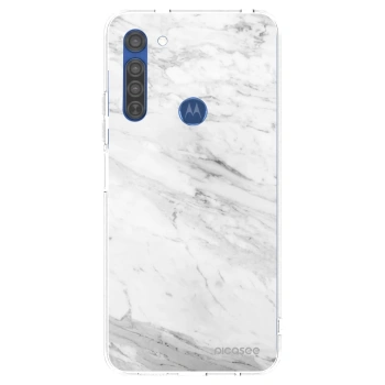 Husă pentru Motorola Moto G8 - White marble