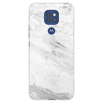 Picasee husă transparentă din silicon pentru Motorola Moto G9 Play - White marble