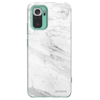 Picasee husă transparentă din silicon pentru Xiaomi Redmi Note 10 Pro - White marble