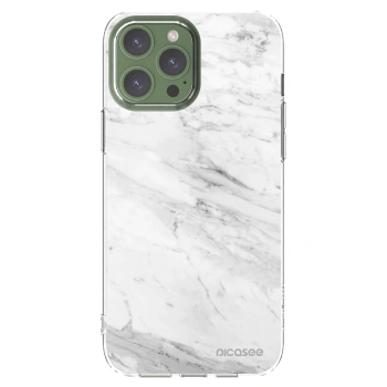 Picasee husă transparentă din silicon pentru Apple iPhone 13 Pro Max - White marble