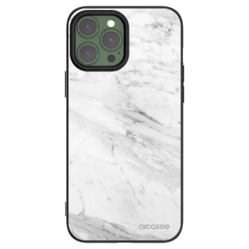 Picasee husă neagră din silicon pentru Apple iPhone 13 Pro Max - White marble