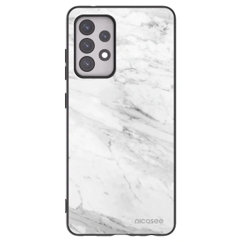 Picasee husă neagră din silicon pentru Samsung Galaxy A52s 5G A528B - White marble