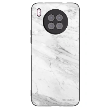 Picasee husă neagră din silicon pentru Huawei Nova 8i - White marble