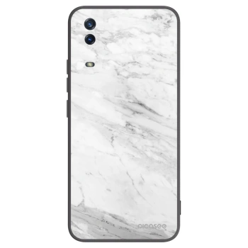Picasee husă neagră din silicon pentru Vivo Y11s - White marble