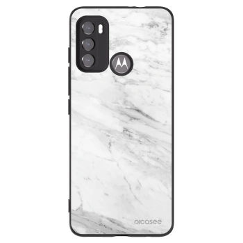 Picasee husă neagră din silicon pentru Motorola Moto G60 - White marble