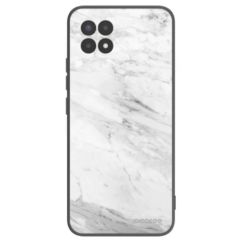 Picasee husă neagră din silicon pentru Realme 8i - White marble