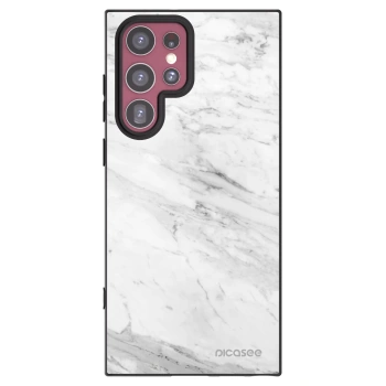Picasee husă neagră din silicon pentru Samsung Galaxy S22 Ultra 5G - White marble