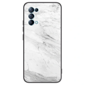 Picasee husă neagră din silicon pentru OPPO Reno 5 5G - White marble