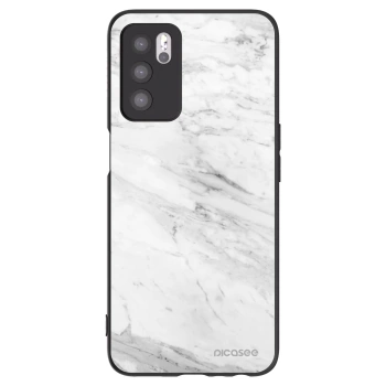 Picasee husă neagră din silicon pentru OPPO A16s - White marble