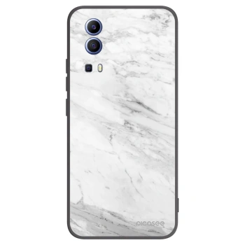 Picasee husă neagră din silicon pentru Vivo Y52 5G - White marble