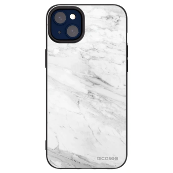 Picasee husă neagră din silicon pentru Apple iPhone 14 Plus - White marble