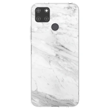 Picasee husă transparentă din silicon pentru Realme C21Y - White marble