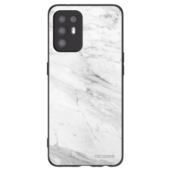 Picasee husă neagră din silicon pentru OPPO A94 5G - White marble