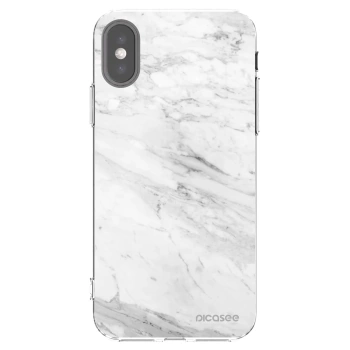Picasee husă transparentă din silicon pentru Apple iPhone X/XS - White marble