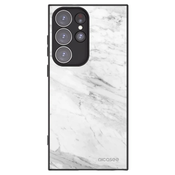 Picasee husă neagră din silicon pentru Samsung Galaxy S23 Ultra 5G - White marble