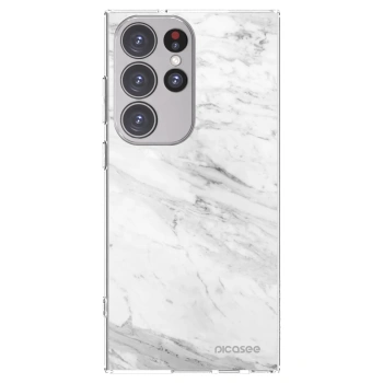 Picasee husă transparentă din silicon pentru Samsung Galaxy S23 Ultra 5G - White marble