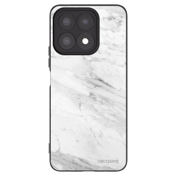 Picasee husă neagră din silicon pentru Honor X8a - White marble