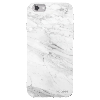 Picasee husă transparentă din silicon pentru Apple iPhone 6/6S - White marble