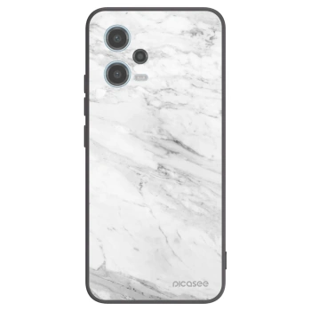 Picasee husă neagră din silicon pentru Xiaomi Redmi Note 12 5G - White marble