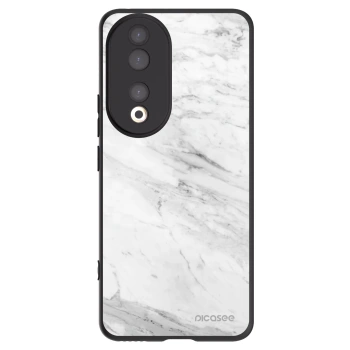 Picasee husă neagră din silicon pentru Honor 90 5G - White marble
