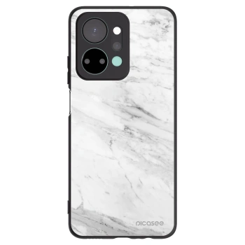 Picasee husă neagră din silicon pentru Honor X7a - White marble