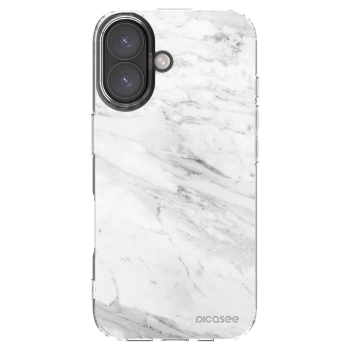 Picasee husă transparentă din silicon pentru Apple iPhone 16 - White marble